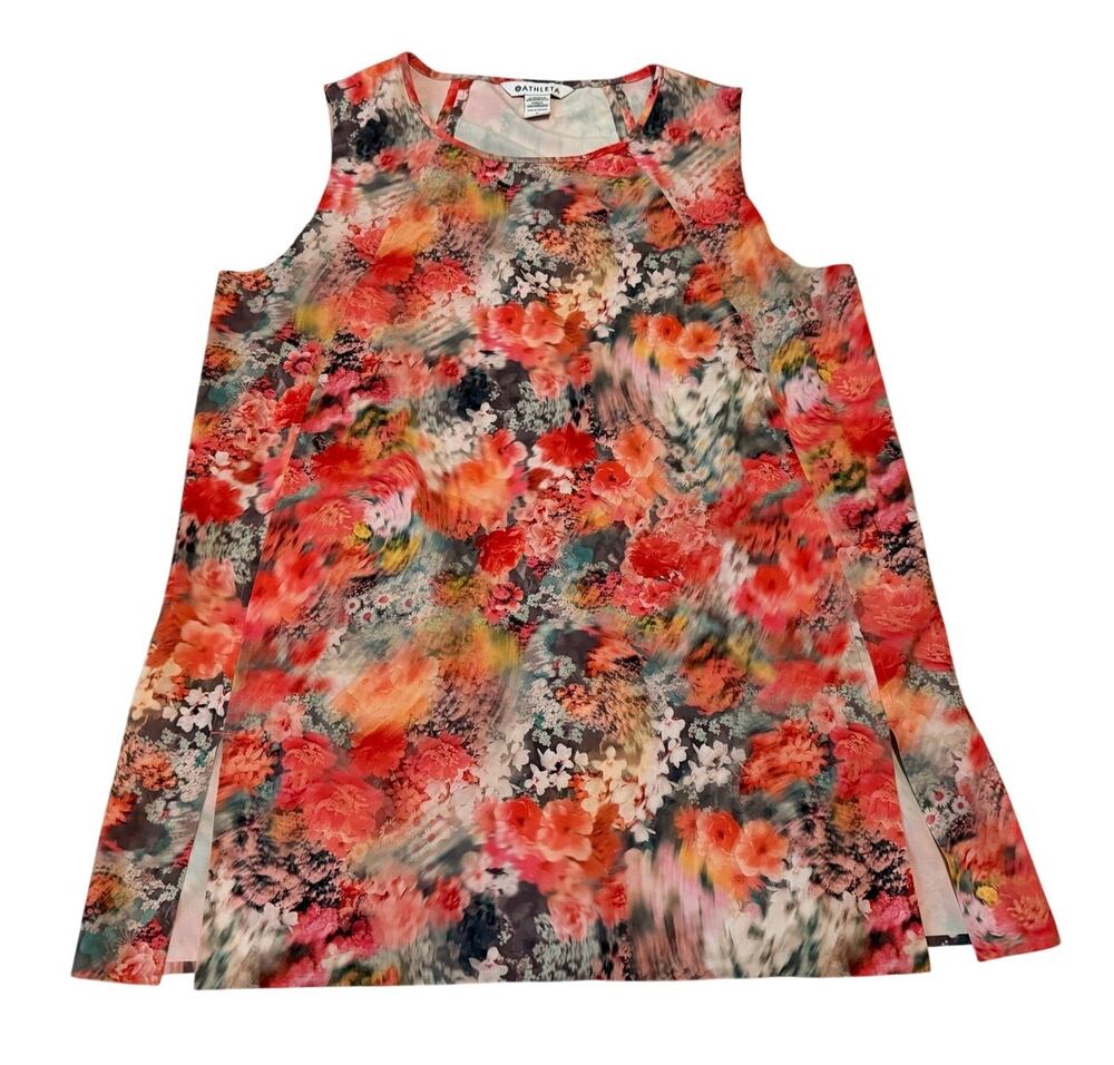 Athleta Refined Zephyr Tank Renewed Bloom Pink Floral Small